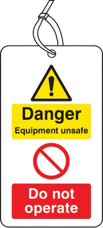 Danger Equipment Unsafe Do Not Operate D/S Tag Pk Of 10