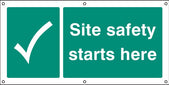 Site Safety Starts Here Banner C/W Eyelets