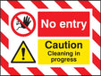 Door Screen Sign- No Entry Caution Cleaning In Progress 600x450mm