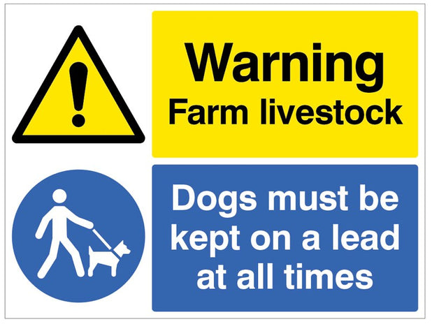 Warning Farm Livestock Dogs Must Be Kept On A Lead