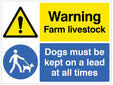 Warning Farm Livestock Dogs Must Be Kept On A Lead