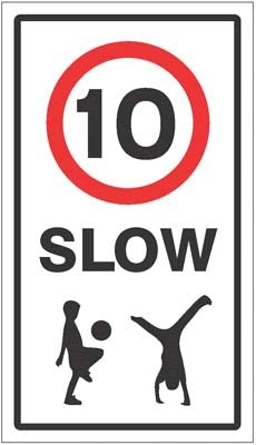 Slow 10MPH Class R2 Permanent 400x700mm (3mm Aluminium Composite) C/W Channelling