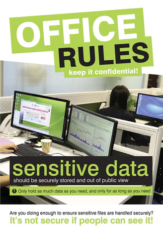 Data Security Poster - Office Rules - 420x594mm Synthetic Paper