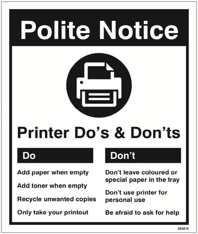 Printer - Do's & Dont's