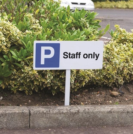 Parking Staff Only Verge Sign 450x150mm (Post 800mm)