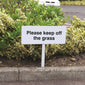 Please Keep Off The Grass Verge Sign 450x150mm (Post 800mm)