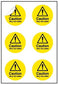 Caution Very Hot Water 65mm Dia - Sheet Of 6