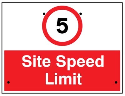 5MPH Site Speed Limit, 600x450mm Re-Flex Sign (3mm Reflective Polypropylene)