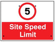 5MPH Site Speed Limit, 600x450mm Re-Flex Sign (3mm Reflective Polypropylene)