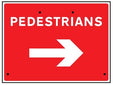 Pedestrians Arrow Right, 600x450mm Re-Flex Sign (3mm Reflective Polypropylene)