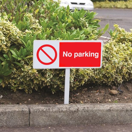 No Parking Verge Sign 450x150mm (Post 800mm)