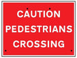 Caution Pedestrians Crossing, 600x450mm Re-Flex Sign (3mm Reflective Polypropylene)