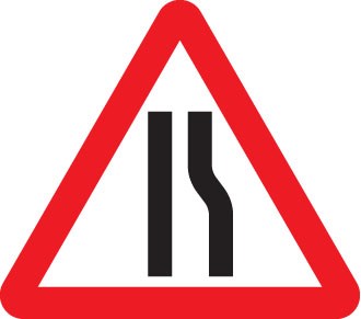 Road Narrows Right Fold Up 750mm Triangle Sign