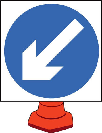Keep Left Cone Sign 750mm