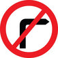 No Right Turn Class R2 Permanent 600mm Dia (3mm Aluminium Composite)