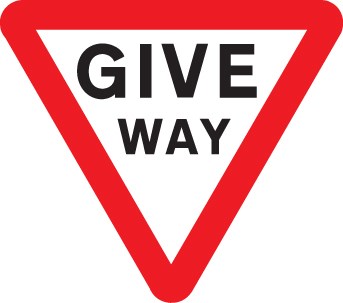 Give Way Class R2 Permanent 600mm Triangle (3mm Aluminium Composite)