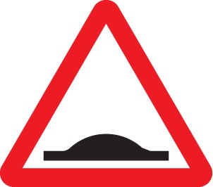 Road Hump Ahead Class R2 Permanent 600mm Triangle (3mm Aluminium Composite)