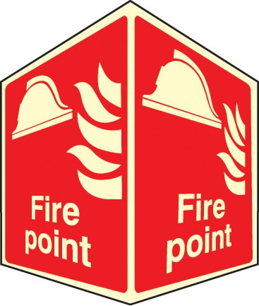 Fire Point - Projecting Sign Photoluminescent