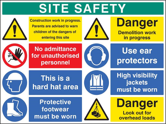 Site Safety Board 900x1200mm 5mm Pvc