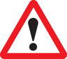 Temporary Exclamation Mark Traffic Sign ! 600mm Triangle Class 1 Zintec