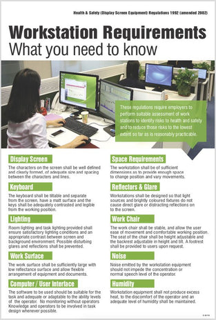 Display Screen Equipment Regulations 1992 Poster