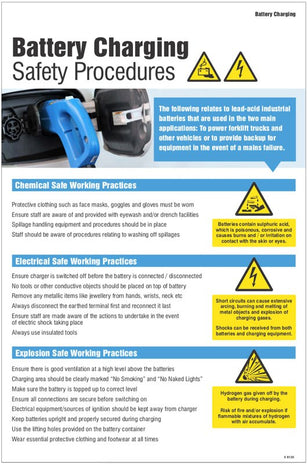 Battery Charging Safety Checklist Poster