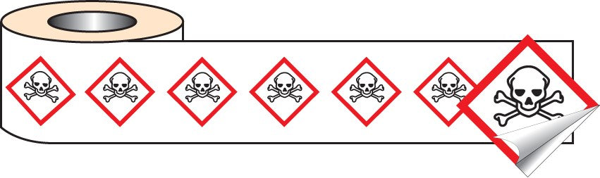 250 S/A Labels 50x50mm Ghs Label - Toxic
