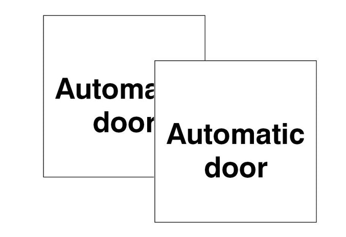 Automatic Door Double Sided Self Adhesive Window Sticker 150x150mm