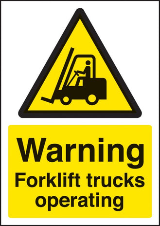 Warning Forklift Trucks Operating - A4