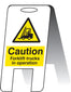 Caution Forklift Trucks In Operating (Self Standing Folding Sign)