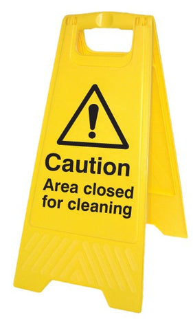 Caution Area Closed For Cleaning (Free-Standing Floor Sign)