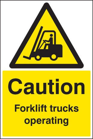 Caution Forklift Trucks Operating Floor Graphic 400x600mm