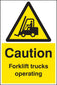 Caution Forklift Trucks Operating Floor Graphic 400x600mm