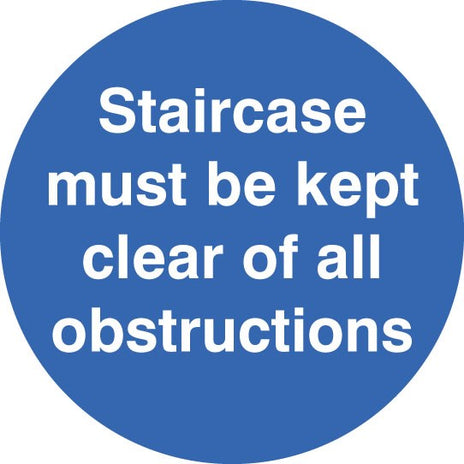 Staircase Must Be Kept Clear Floor Graphic 400mm Dia