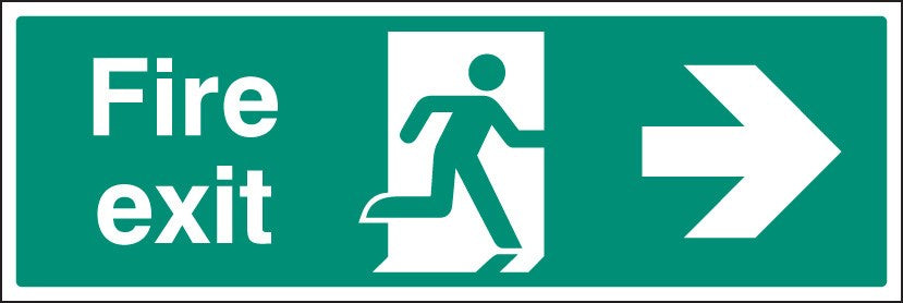 Fire Exit Right Floor Graphic 600x200mm