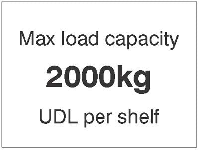 Max Load Capacity 2000Kg Udl Per Shelf, 100x75mm Magnetic Pvc