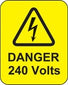 Danger 240 Volts Roll Of 100 Labels 40x50mm