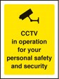 Cctv In Operation For Your Safety 75x100mm Sav On Face