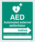 Aed Located In xxx Metres - Arrow Right