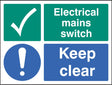 Electrical Mains Switch Keep Clear
