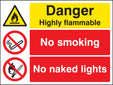 Danger Highly Flammable No Smoking No Naked Lights