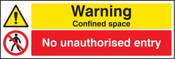 Warning Confined Space No Unauthorised Entry