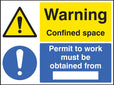 Warning Confined Space Permit To Work Must Be Obtained