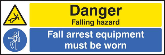 Danger Falling Hazard Fall Arrest Equipment Must Be Worn