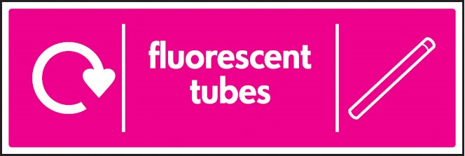 Wrap Recycling Sign - Fluorescent Tubes