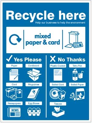 Paper & CardBoard - Wrap Recycle Here Sign