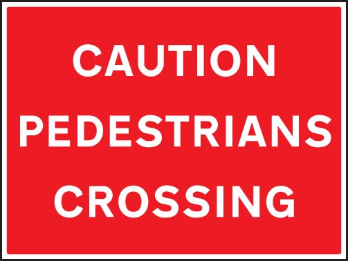 Caution Pedestrians Crossing, 600x450mm Re-Flex Sign (3mm Reflective Polypropylene)