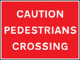 Caution Pedestrians Crossing, 600x450mm Re-Flex Sign (3mm Reflective Polypropylene)