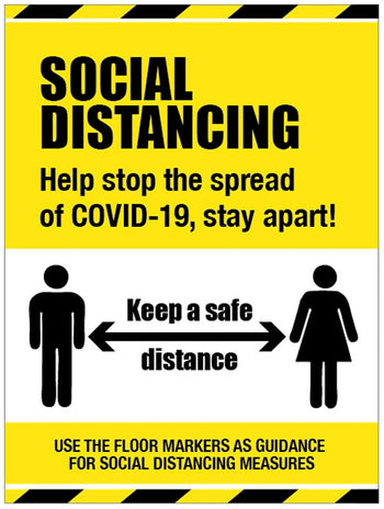 Social Distancing Sign - Help Stop The Spread Of Covid-19, Stay Apart