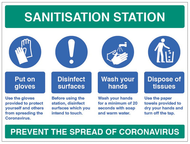 Site Safety Covid19  - Sanitisation Station Instructional Board